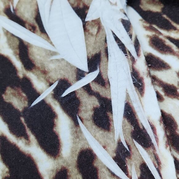 🔹️Cache Brown & Cream Sequined Leopard Burnout Long Sleeve Top Small - Picture 11 of 12